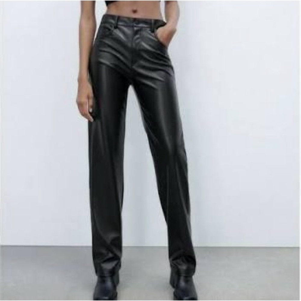 Zara Black Leather Pants